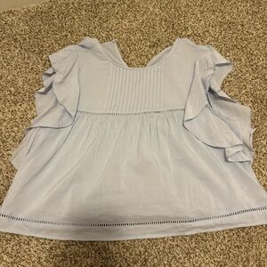 H&M Soft Blue Ruffle Top